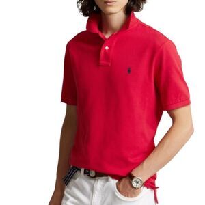 Polo Ralph Lauren Red Cotton Mesh Short Sleeve Classic Polo Shirt Size L